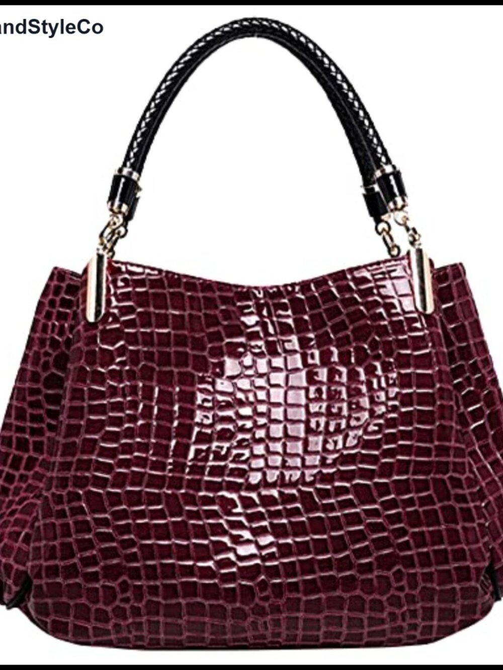 Faux Leather Alligator Pattern Top-Handle Tote Bag for Women Large Evening
